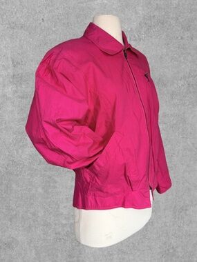 Vintage London Towne Pink Bomber Jacket | Statement Zip Jacket | Size M/L